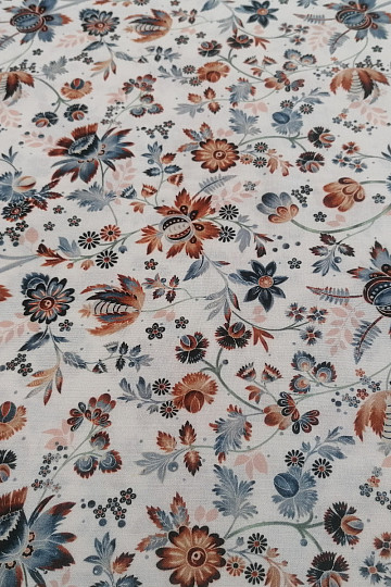 Pamučna tkanina VARANASI KALAMKARI bijela