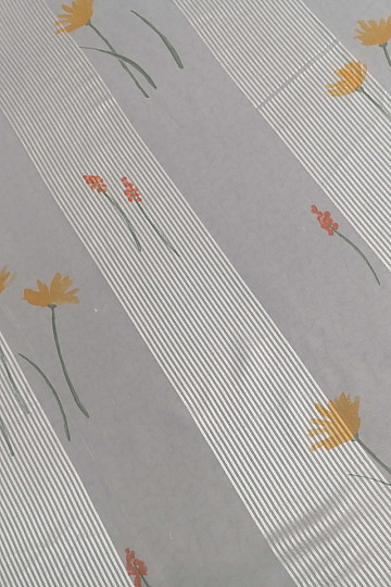 Voile zavjesa bijele pruge s cvjetovima 829291/05