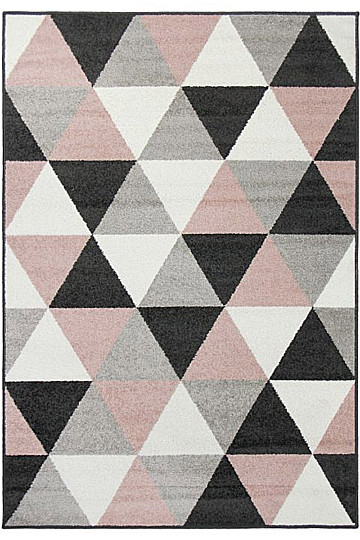 Komadni tepih LOTTO triangles crno/roza