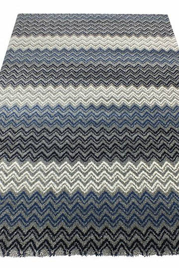 Moderan tepih ZIG ZAG plavi