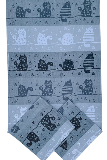 Ručnici MAČKE NA KROVU sivi