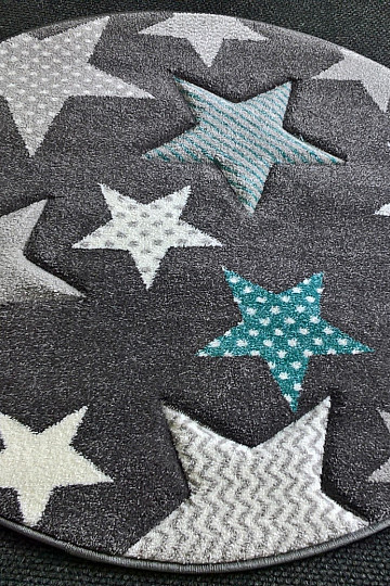 Dječji okrugli tepih PASTEL Stars