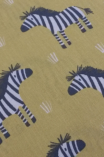 Žuto-zelena ZEBRA pamučna tkanina