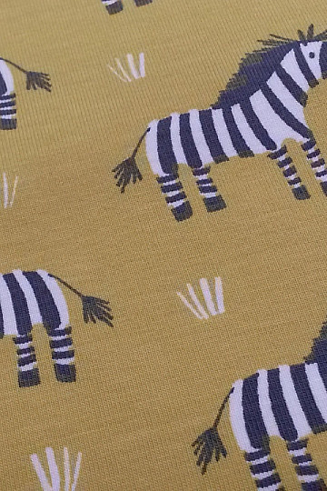 Žuto-zeleno ZEBRA pamučno pletivo