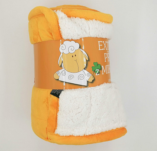 deka od mikrovlakana EXTRA SOFT SHEEP šivanje u boji meda