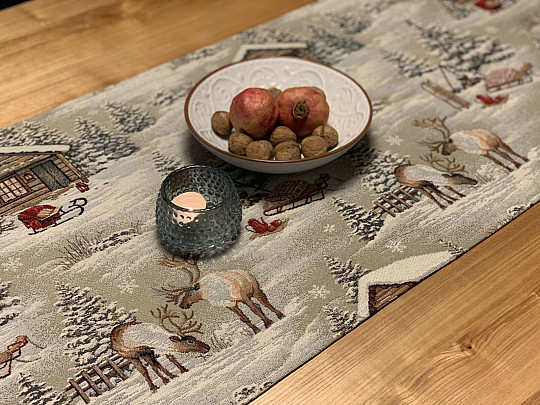 Goblen stolnjak, šal ZIMSKI PEJZAŽ SVE