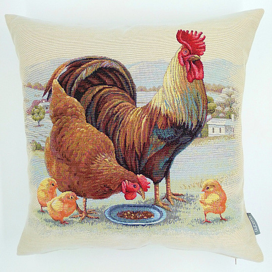 Goblen navlaka za jastuk CHICKEN FAMILY