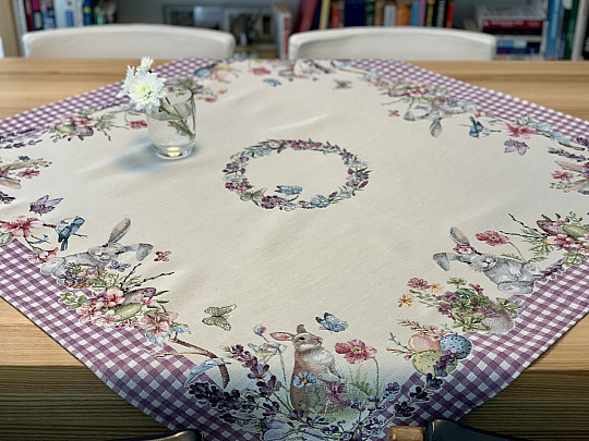 Goblen stolnjak i šal USKRSNO VRIJEME ljubičasti karo