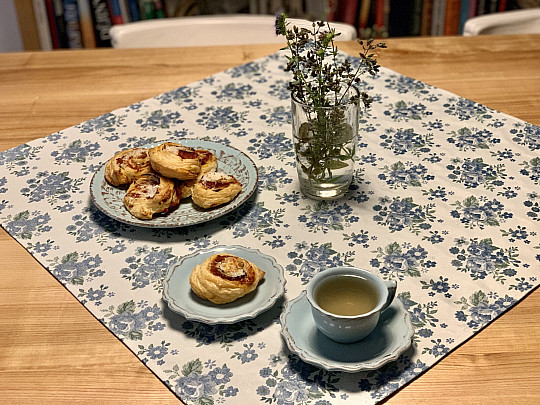 Stolnjak i šal TOSCANA VALERY plavi cvijet