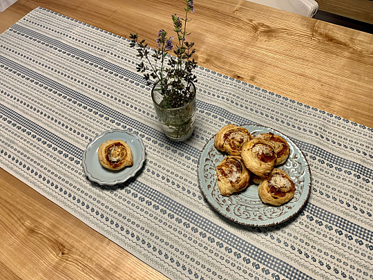 Stolnjak i šal TOSCANA VALERY RIGA plava pruga