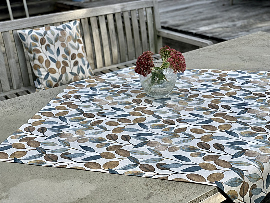 Stolnjak i šal LISTY HOJAS plavi