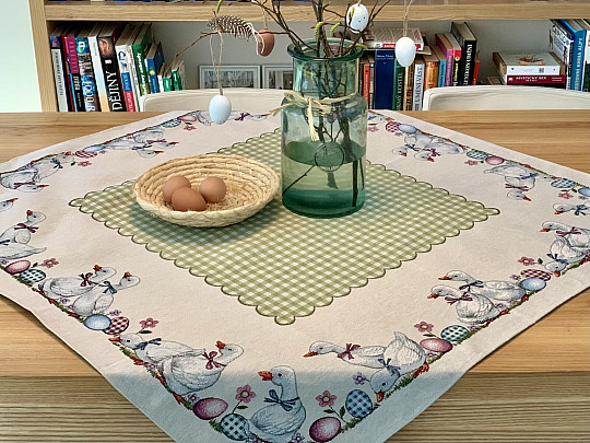 Goblen stolnjak i šal HUSIČKA ZELENI KAR