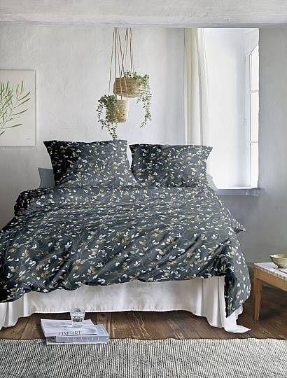 IRISETTE luksuzni pamučni saten WAVE 8565-20 BRANCHES siva