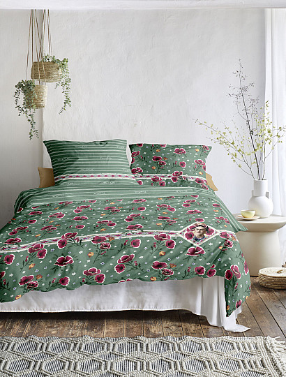 IRISETTE luksuzni pamučni saten FRIDA KAHLO - POPPIES