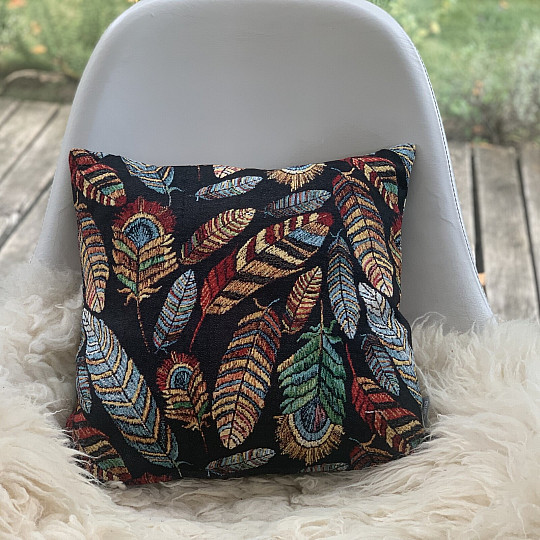 Goblen jastučnica FEATHER BLACK
