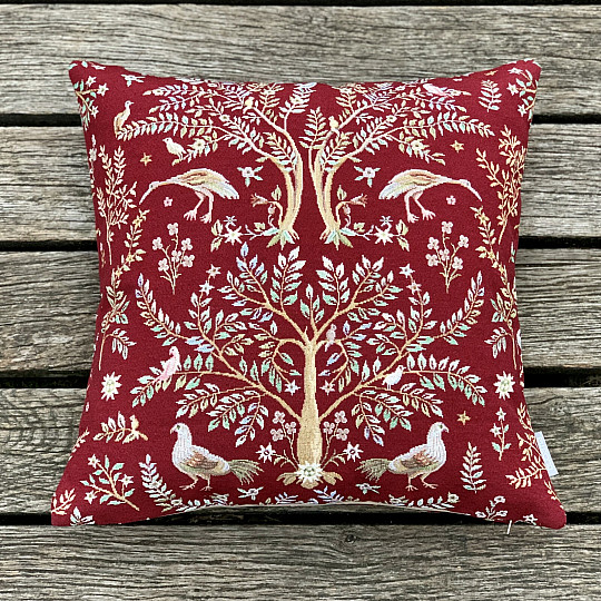 Navlaka za jastučiće od goblena WILLIAM MORRIS bordo - all-over