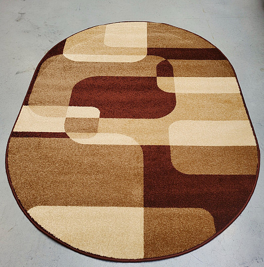 Ovalni tepih sepija smeđe boje