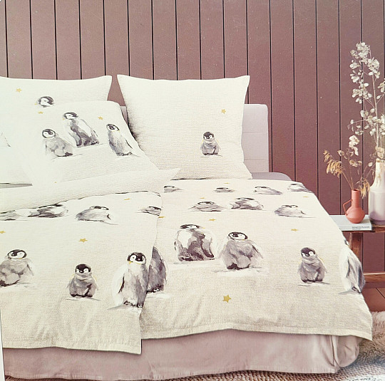Luksuzna flanelska posteljina IRISETTE PANDA 8645-80 PINGVINI