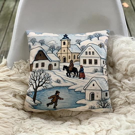 Božićna ukrasna navlaka za poluprikolicu zimi