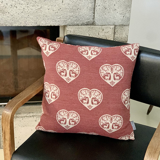 Luksuzni ukrasni navlaka SRCE S JELENIMA crvena A