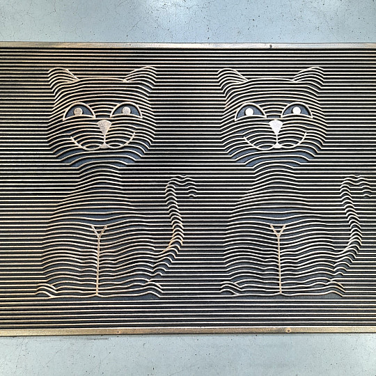 Gumena otiračica DVIJE MAČKE 3D