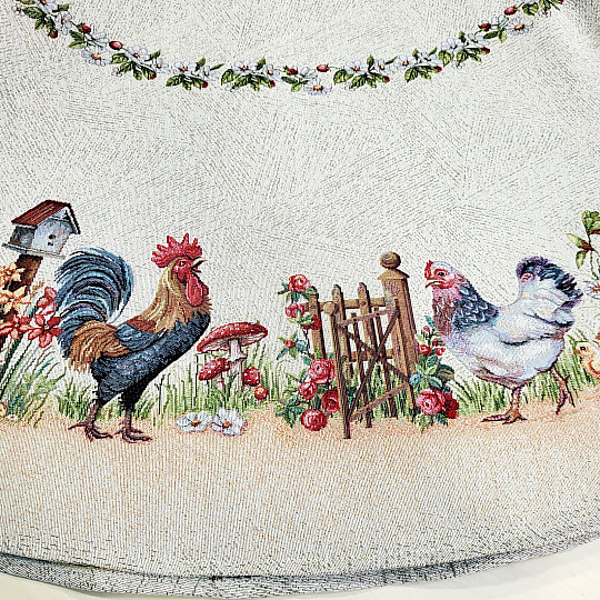 Okrugli tapiserijski stolnjak ROCK BY THE FENCE