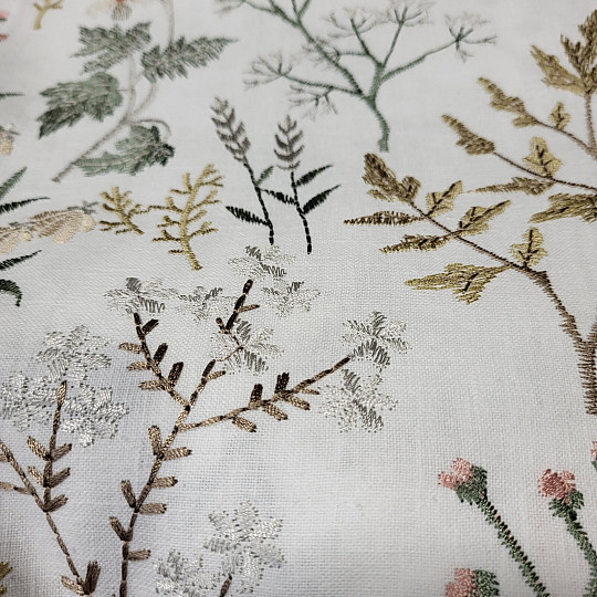 Vezeni šal ĐUMBIR BIJELI