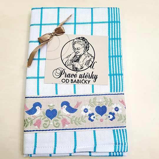Ručnici od GRANDMA TIRKIZNE BOJE S PTICAMA