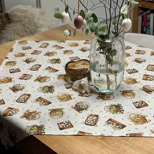 Uskrsni stolnjak i šal ŠARENA JAJA