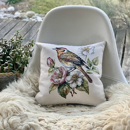 Tapiserijska jastučnica ČEŠLJUGAR NA JABUCI