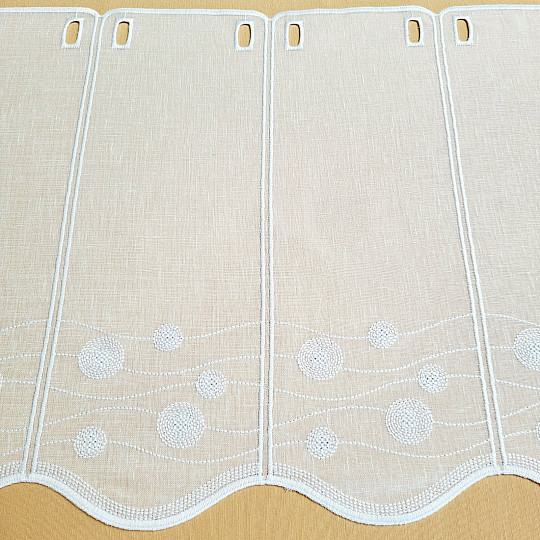 Zavjesa za vitraž GERSTER 11857 kotačići bijela