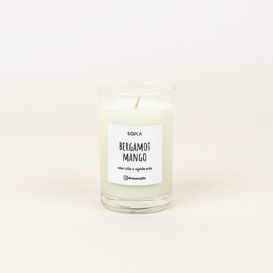 Mirisna sojina svijeća BERGAMOT - MANGO