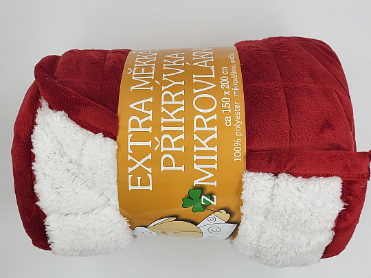 deka od mikrovlakana EXTRA SOFT SHEEP šivanje BORDÓ