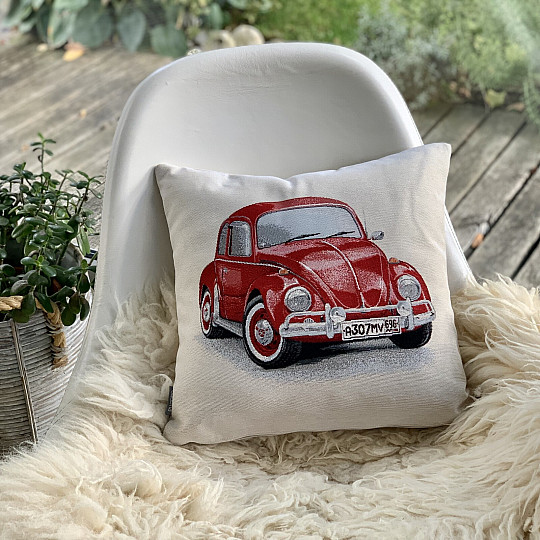 Navlaka za jastuk VW BUBA CRVENA