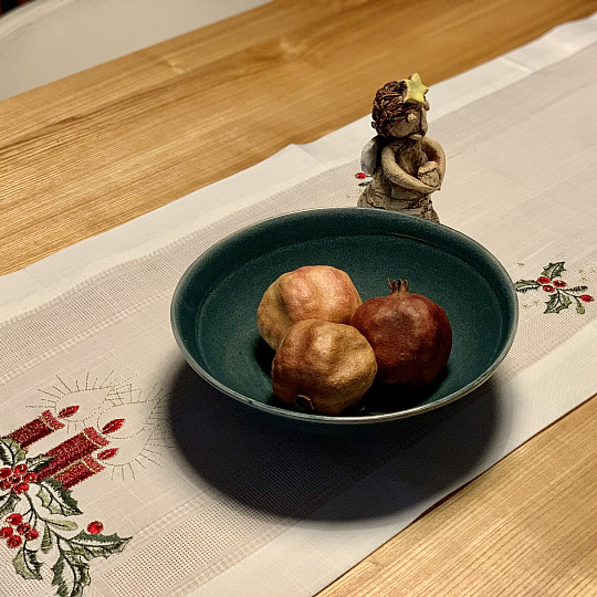 Vezeni božićni stolnjak i šalovi SVIJEĆA