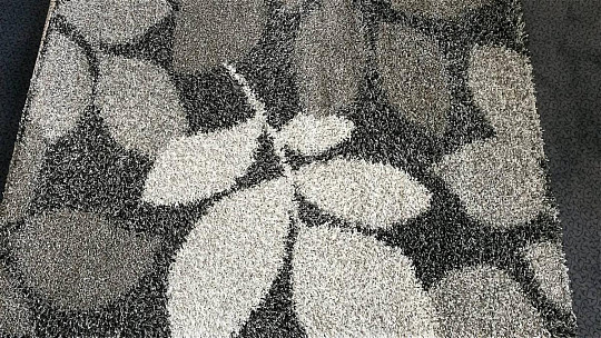 Komadni tepih SHAGGY EXTRA sivo lišće