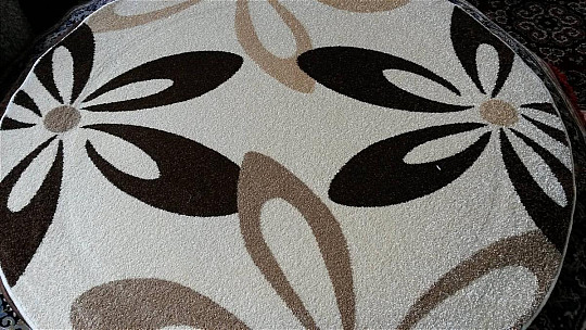 Okrugli tepih KARMEL krem cvijeće
