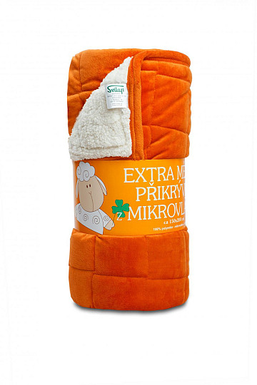 deka od mikrofibre EXTRA SOFT SHEEP stitch narančasta