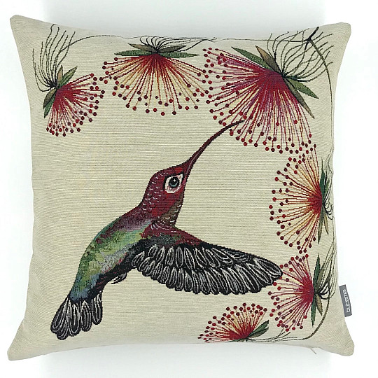 Navlaka za jastuk od goblena HUMMINGBIRD RED FLOWER