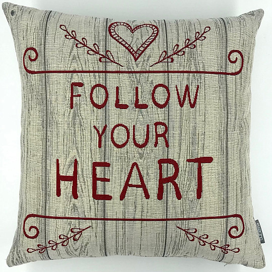 FOLLOW YOUR HEART tapiserija navlaka za jastuk