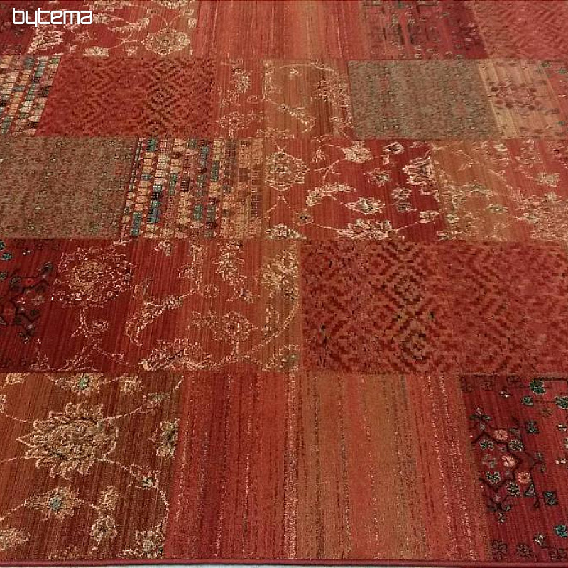 Luksuzni vuneni tepisi ROYAL PATCHWORK crveni