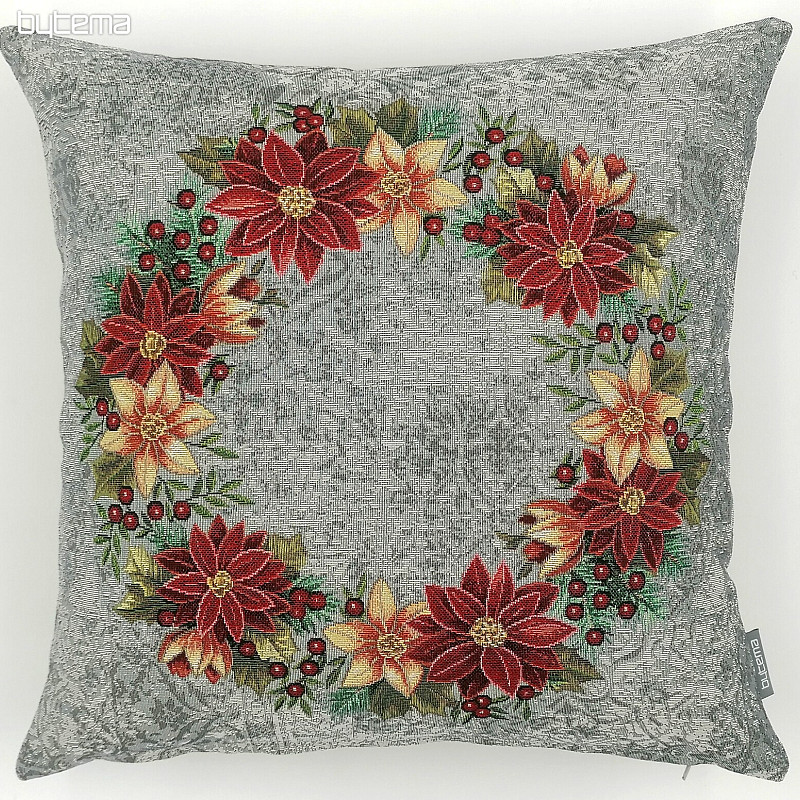 Navlaka za božićni goblen CRISTMAS ROSE-GREY HOLY WREATH