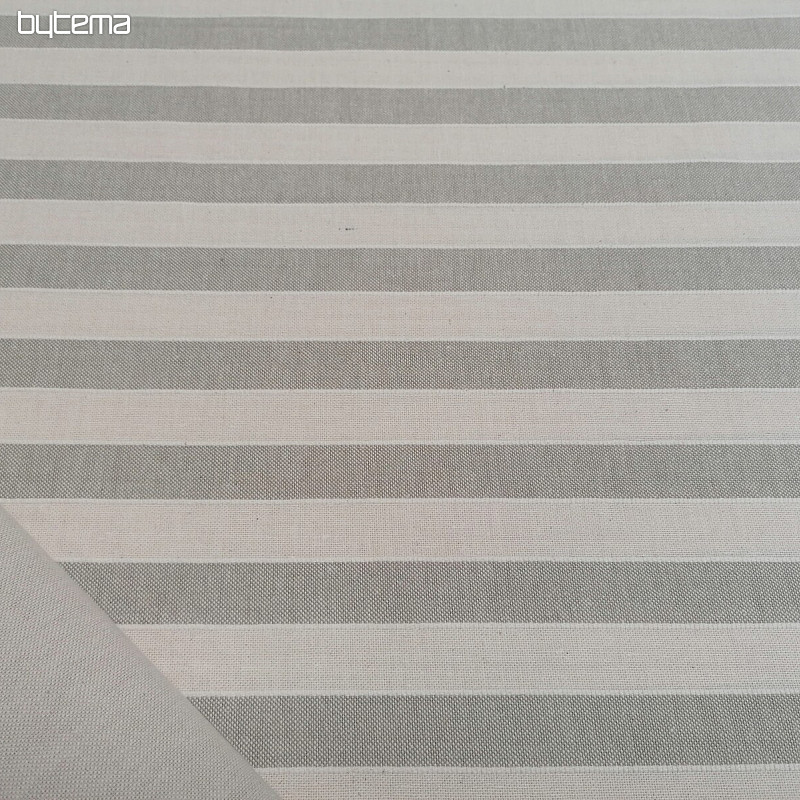 Dekorativna tkanina Trebol pruge - bež 2 cm 50