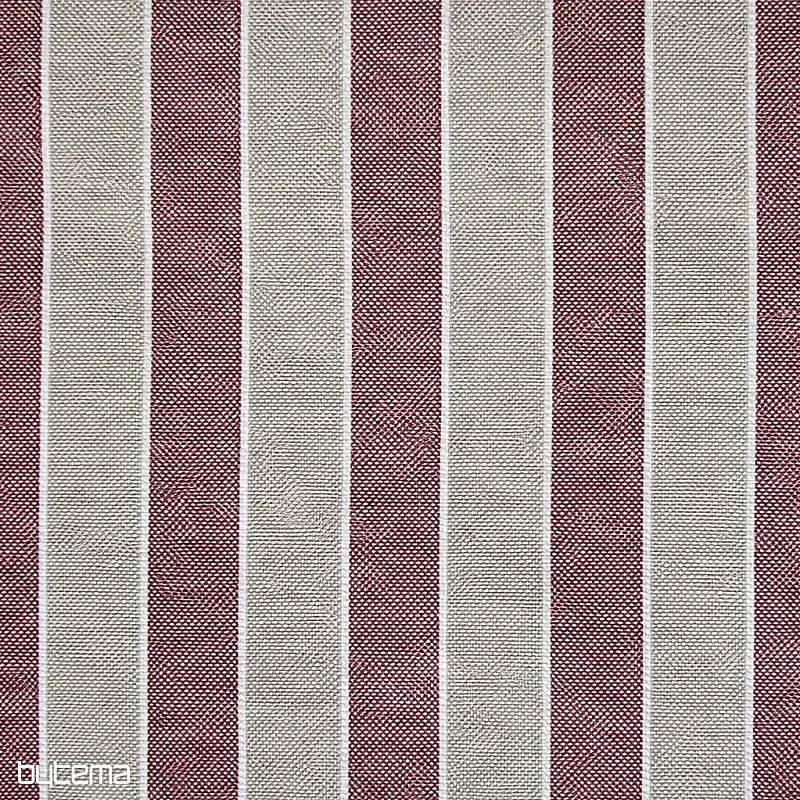 Dekorativna tkanina Trebol pruge - bordo 2 cm 65