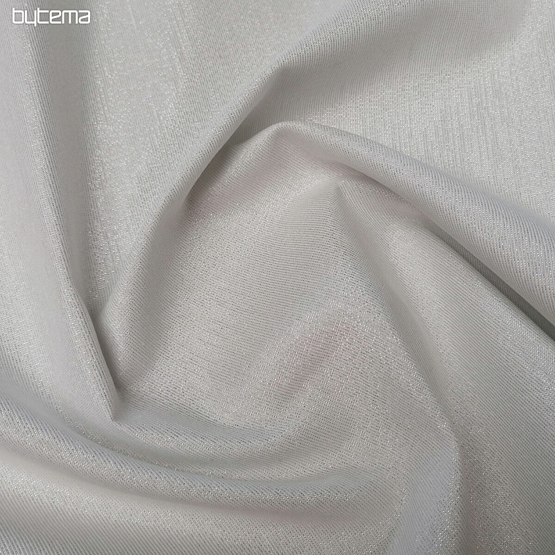 Božićna ukrasna tkanina Djed Mraz s lureksom bijelo-srebrna