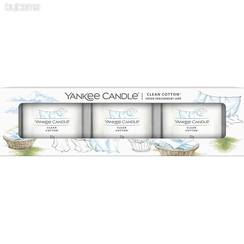 svijeća YANKEE CANDLE miris CLEAN COTTON SET 3 kom