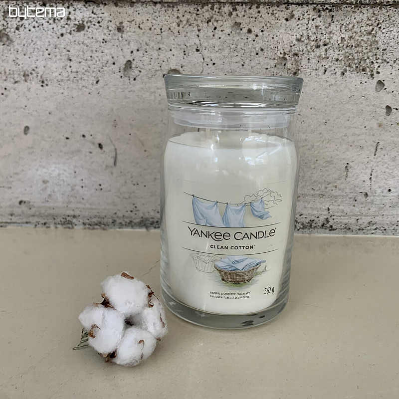 svijeća YANKEE CANDLE miris CLEAN COTTON GLASS LARGE 2 WICKS