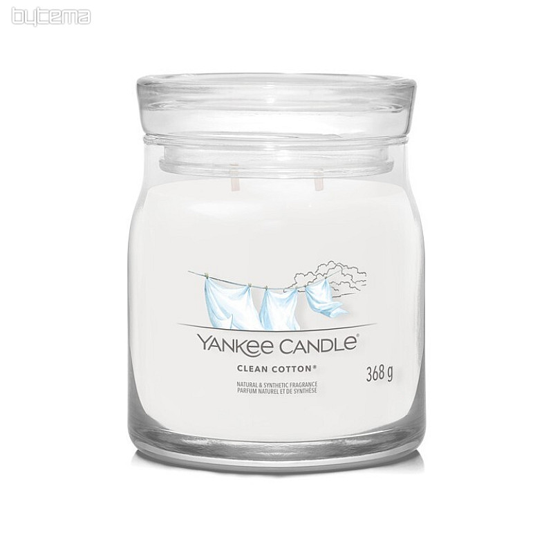 svijeća YANKEE CANDLE miris CLEAN COTTON GLASS MEDIUM 2 WICKS