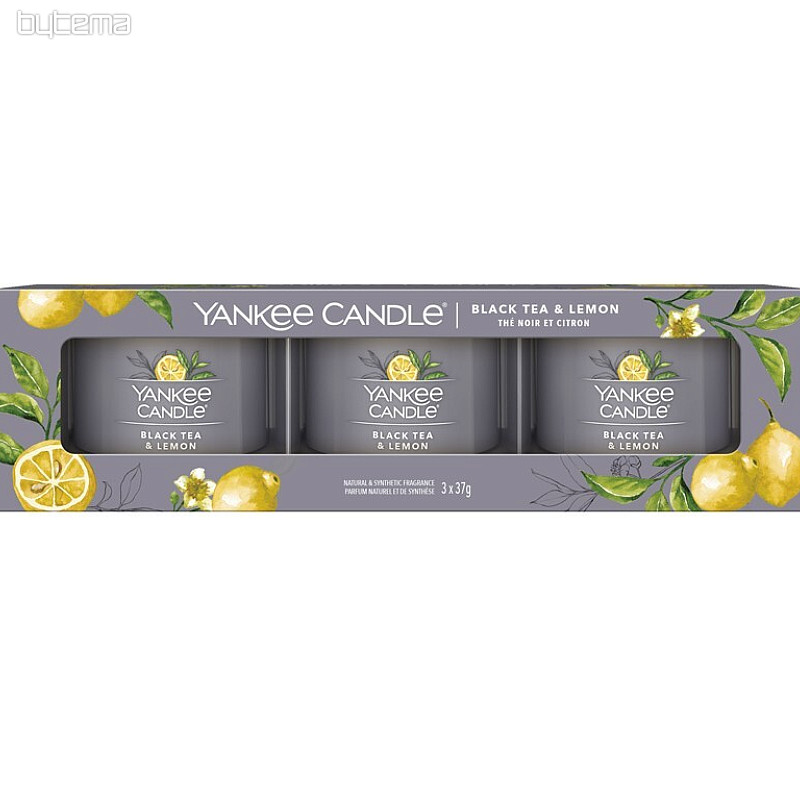svijeća YANKEE CANDLE miris BLACK TEA &amp; LEMON SET od 3 kom