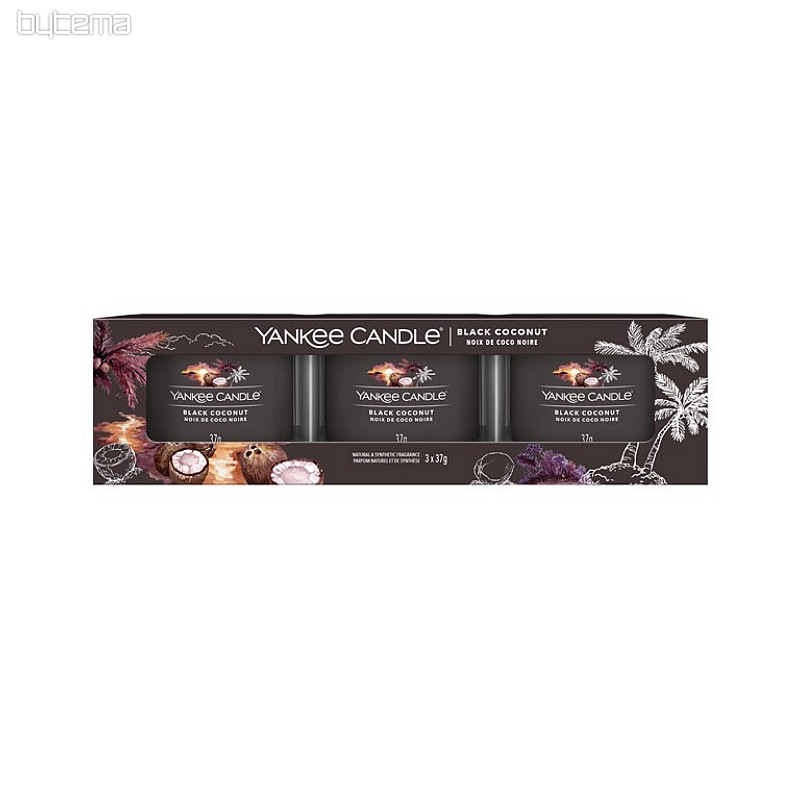 svijeća YANKEE CANDLE miris BLACK COCONUT SET od 3 kom